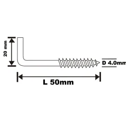 Gond à visser en acier zingué 50x23 - 100 pièces^Diall New