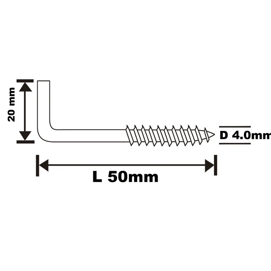 Gond à visser en acier zingué 50x23 - 100 pièces^Diall New