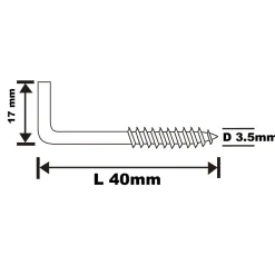 Gond à visser en acier zingué 40x17 - 2 pièces-Diall New