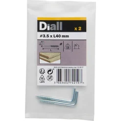 Gond à visser en acier zingué 40x17 - 2 pièces-Diall New