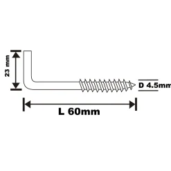 Gond à visser en acier zingué 60x23 - 2 pièces^Diall Best