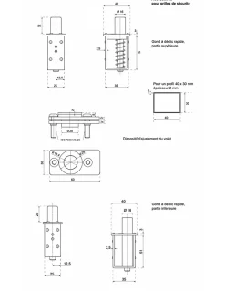 Gond Rapido, goupille acier diamètre 16mm, gâche en acier inoxidable, zingage noir -^Thirard Discount
