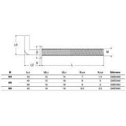Gonds à embase métal GAE M6X40 boîte de 50 - - GAE0640-Scell-It Discount