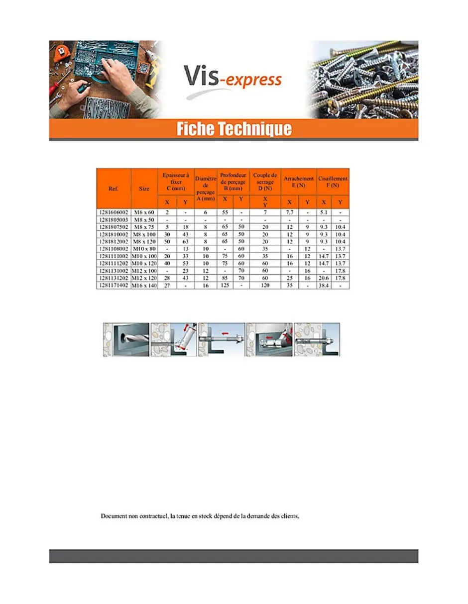 Goujon Ancrage M12X100 Acier zingué - 5 pièces^Vis Express Hot