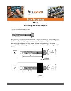 Goujon Ancrage M10X80 Acier zingué - 1 pièce-Vis Express Online