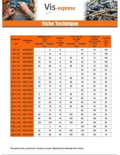 Goujon Ancrage R-HPTIIZF M8X65 Acier zingué Lamellaire - 10 pièces-Vis Express New