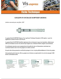 Goujon Ancrage R-HPTIIZF M8X65 Acier zingué Lamellaire - 10 pièces-Vis Express New