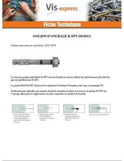 Goujon Ancrage R-XPT M6X85 Acier zingué - 1 pièce^Vis Express Clearance