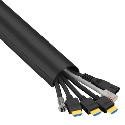 Goulotte décorative demi-ronde noire auto-adhésive 50 x 25 mm, 1 m-D-Line Discount