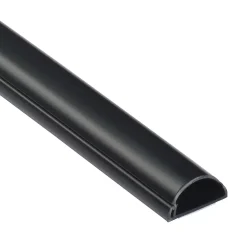 Goulotte décorative demi-ronde noire auto-adhésive 30x15mm, 2m^D-Line