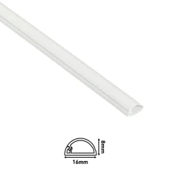 Goulotte décorative demi-ronde blanche auto-adhésive 16 x 8 mm, 1 m-D-Line Sale