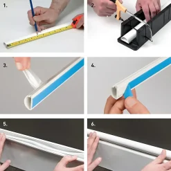 Goulotte décorative demi-ronde noire auto-adhésive 30 x 15 mm, 1 m^D-Line