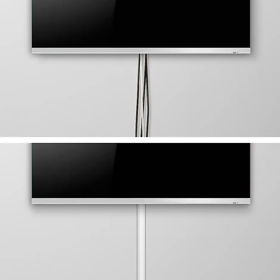 Goulotte décorative demi-ronde blanche auto-adhésive 30 x 15 mm, 1 m^D-Line Outlet