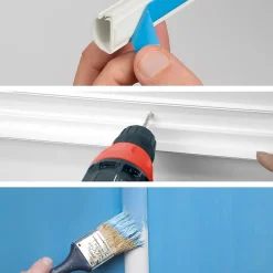 Goulotte décorative demi-ronde blanche auto-adhésive 30 x 15 mm, 1 m^D-Line Outlet