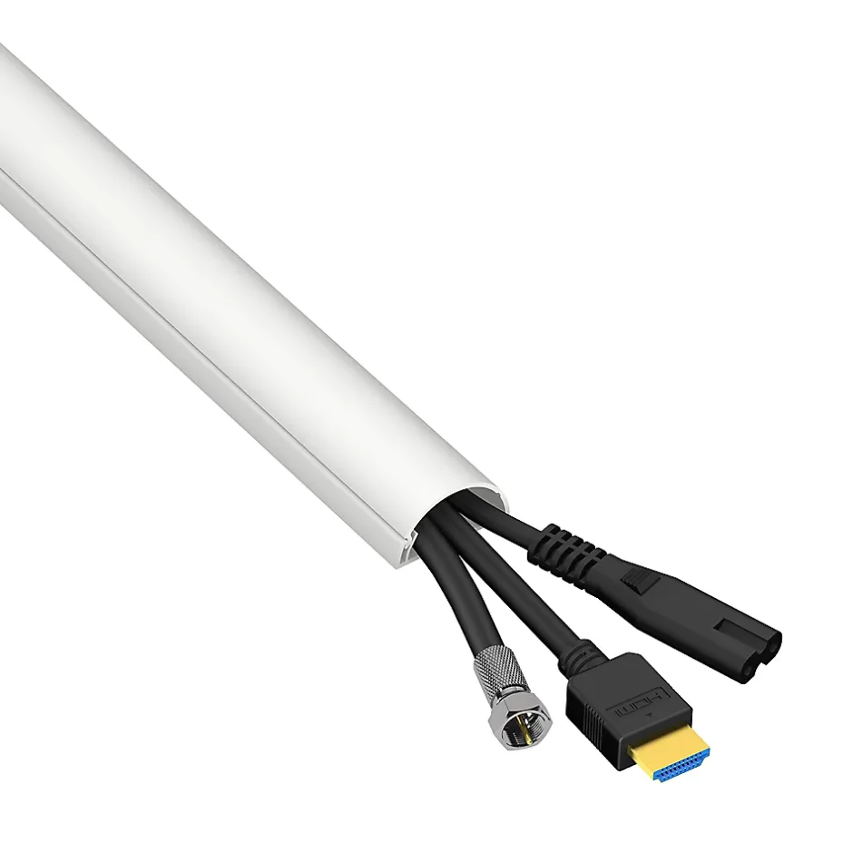 Goulotte décorative demi-ronde blanche auto-adhésive 30 x 15 mm, 1 m^D-Line Outlet