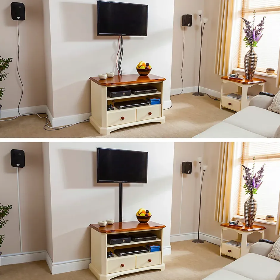 Goulotte décorative demi-ronde blanche auto-adhésive 30 x 15 mm, 1 m^D-Line Outlet