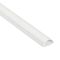 Goulotte décorative demi-ronde blanche auto-adhésive 30 x 15 mm, 1 m^D-Line Outlet