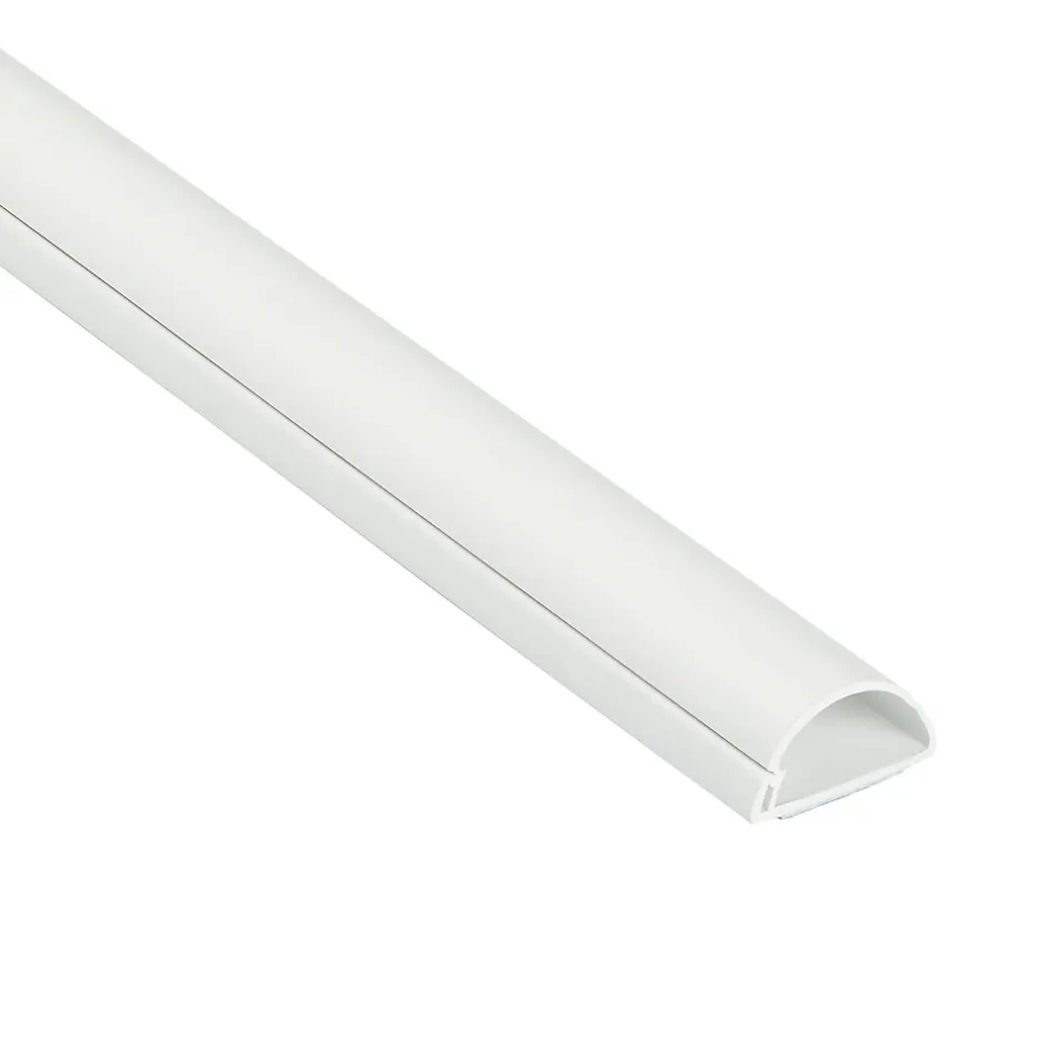 Goulotte décorative demi-ronde blanche auto-adhésive 30 x 15 mm, 1 m^D-Line Outlet