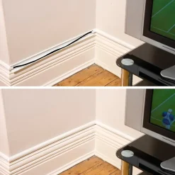 Goulotte décorative demi-ronde blanche auto-adhésive 30 x 15 mm, 1 m^D-Line Outlet