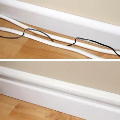 Goulotte décorative demi-ronde blanche auto-adhésive 30 x 15 mm, 1 m^D-Line Outlet