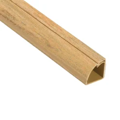 Goulotte décorative quart de cercle effet bois vernis auto-adhésive 22x22mm, 2m^D-Line Best