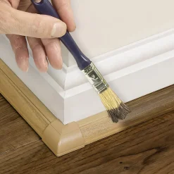 Goulotte décorative quart de cercle effet bois vernis auto-adhésive 22x22mm, 2m^D-Line Best