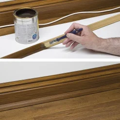 Goulotte décorative quart de cercle effet bois vernis auto-adhésive 22x22mm, 2m^D-Line Best