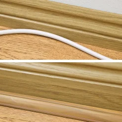 Goulotte décorative quart de cercle effet chêne auto-adhésive 22x22mm, 2m-D-Line Outlet