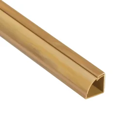 Goulotte décorative quart de cercle effet chêne auto-adhésive 22x22mm, 2m-D-Line Outlet