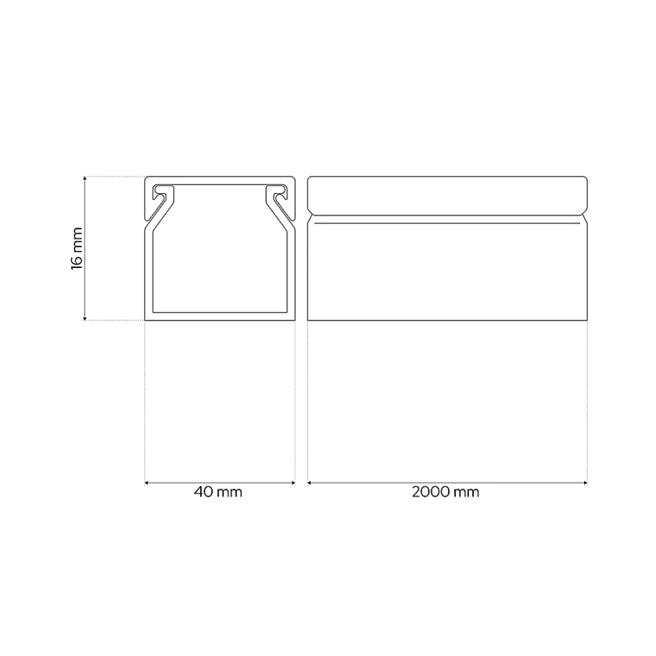 Goulotte électrique PVC autoadhésive 40x16 mm 2 m blanche-Edo