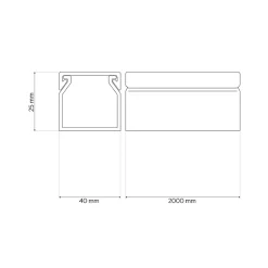 Goulotte électrique PVC autoadhésive 40x25 mm 2 m blanche-Edo