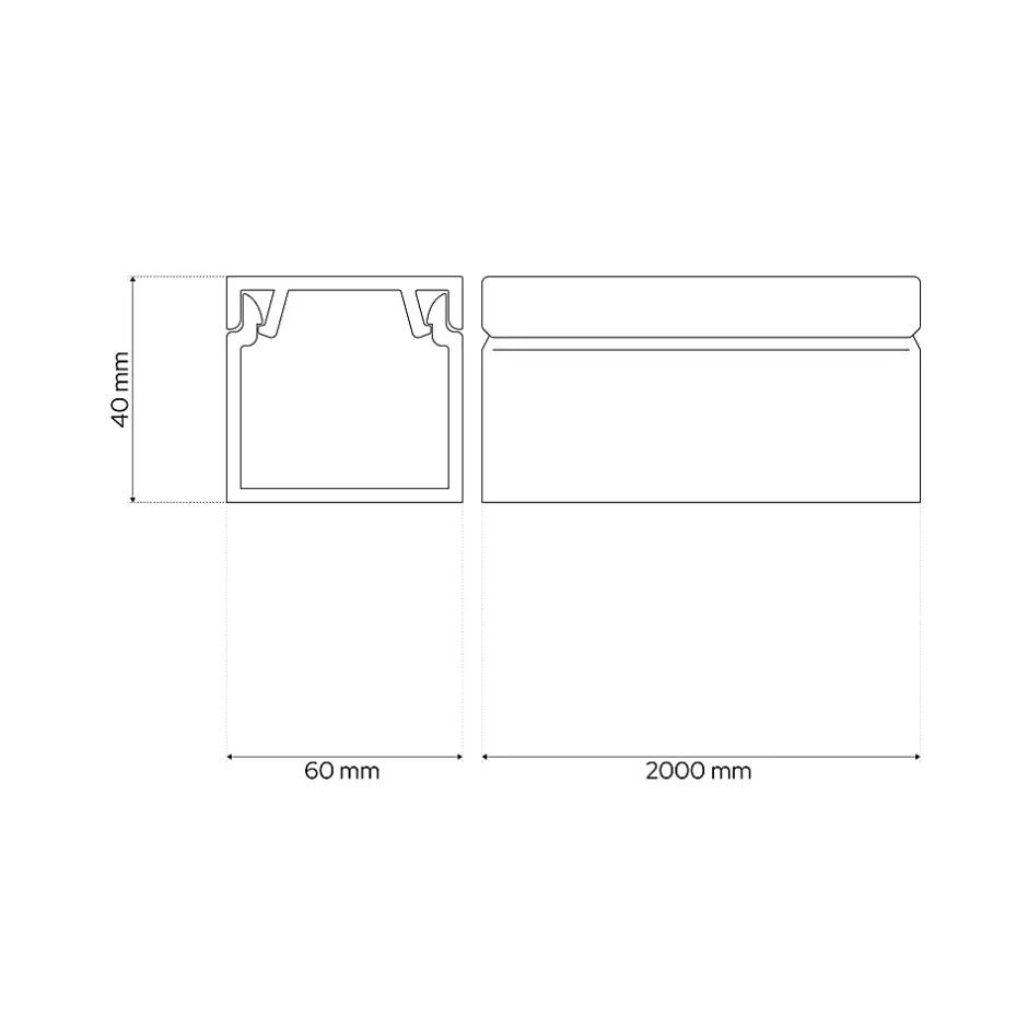 Goulotte électrique PVC autoadhésive 60x40 mm 2 m blanche^Edo Clearance