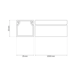 Goulotte électrique PVC 25x25 mm 2 m anthracite-Edo Discount