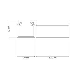 Goulotte électrique PVC 100x60 mm 2 m anthracite-Edo Best