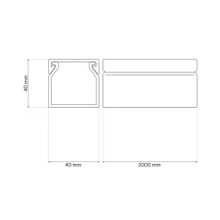Goulotte électrique PVC 40x40 mm 2 m anthracite^Edo Sale