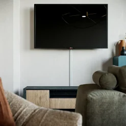 Goulotte TV Cache-Câble Arrondie PVC - L. 2 m - Blanc-Mon Marché Déco Hot