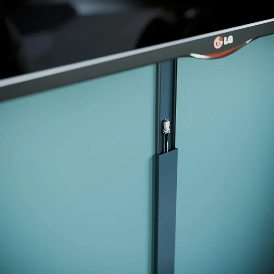 Goulotte TV Cache-Câble Carrée PVC - L. 2 m - Anthracite-Mon Marché Déco