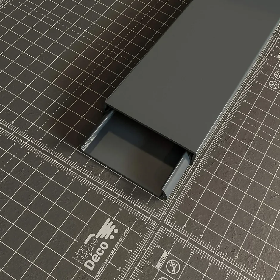 Goulotte TV Cache-Câble Carrée PVC - L. 2 m - Anthracite-Mon Marché Déco