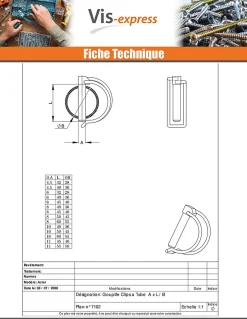 Goupille clips 6X40 Pour tube de 36 Acier zingué - 30 pièces-Vis Express Best