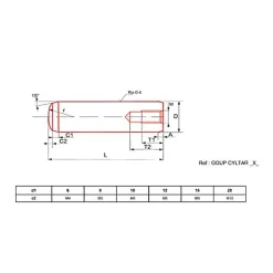 Goupille cylindrique taraudée brut DIN 7979 8X50 boîte de 10 - ULTIMA - 87508050^Ultima Visser Fixer Coller Hot