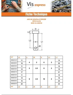 Goupille Tête plate 10X34 Percée 3 Inox A4 - 1 pièce^Vis Express Clearance