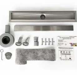 Caniveau de douche Siphon tournant 360 à carreler pour douche italienne largeur 100 cm^Grand Verre Sale