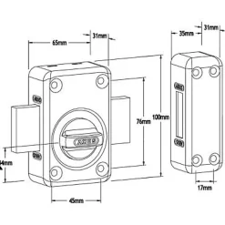 Grand verrou à bouton double cylindre ø23 mm / 45 mm^Abus Online