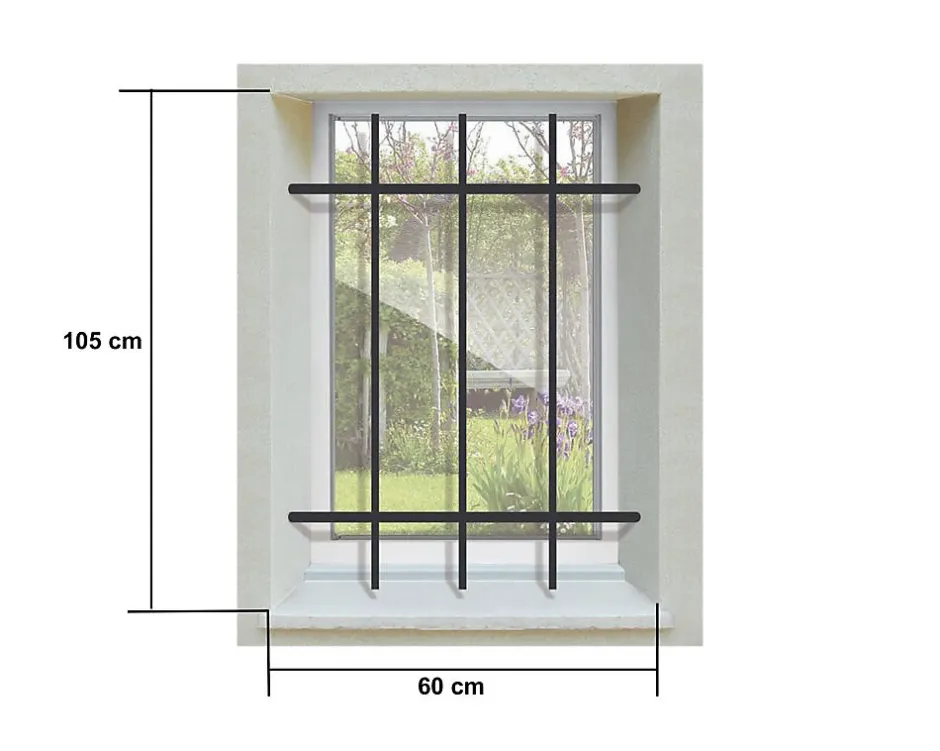 Grille de Defense DISTRI pour Fenetre H 105 cm x L 60 cm (côte tableau)^DMS Online