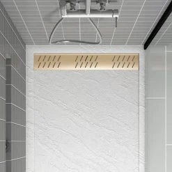 Grille d'évacuation l.69,5 cm pour receveur de douche Pedra et Pure 2, doré,^Galedo Sale