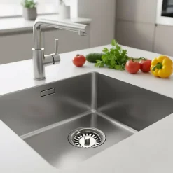 Grille d'évier anti-déchets en inox ronde Ø8 cm^ Sale