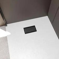 Grille rainurée en inox Noir Mat pour receveur - 20.15x12.3x0.55cm - ROCK 2 GRID LINE-Aurlane Sale