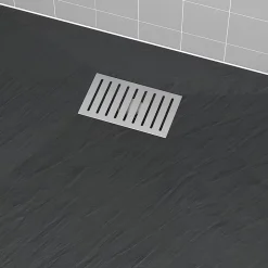 Grille rainurée en inox pour receveur - 20.15x12.3x0.55cm - ROCK 2 GRID LINE-Aurlane Hot