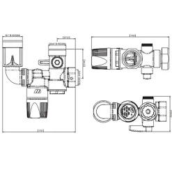 Groupe de sécurité coudé - Inox - industries - 3/4'^Watts Clearance