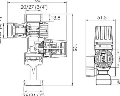 Groupe de sécurité droit - Antitartre 3/4-Somatherm Clearance